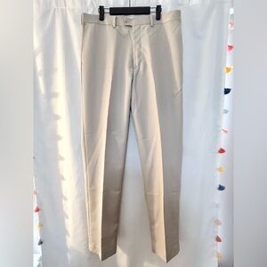 Roundtree Men's Yorke Classic Fit Khaki Performance Dress Pants W36 L34